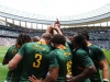 South Africa team huddle after the win over Fiji on day two of the HSBC Cape Town Sevens 2019 men's competition on 14 December, 2019. Photo credit: Mike Lee - KLC fotos for World Rugby