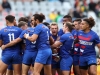 France team huddle before the game against England on day two of the HSBC Cape Town Sevens 2019 men's competition on 14 December, 2019. Photo credit: Mike Lee - KLC fotos for World Rugby
