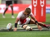 Japan's Taisei Hayashi scores a try against Fiji on day two of the HSBC Cape Town Sevens 2019 men's competition on 14 December, 2019. Photo credit: Mike Lee - KLC fotos for World Rugby