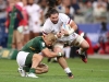 USA's Danny Barrett charges against the South Africa defense on day two of the HSBC Cape Town Sevens 2019 men's competition on 14 December, 2019. Photo credit: Mike Lee - KLC fotos for World Rugby