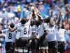 Fiji team huddle before the game against Samoa on day one of the HSBC New Zealand Sevens 2020 men's competition at FMG Stadium Waikato on 25 January, 2020 in Hamilton, New Zealand. Photo credit: Mike Lee - KLC fotos for World Rugby