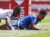 Samoa's Va'a Apelu Maliko scores a try against Fiji on day one of the HSBC New Zealand Sevens 2020 men's competition at FMG Stadium Waikato on 25 January, 2020 in Hamilton, New Zealand. Photo credit: Mike Lee - KLC fotos for World Rugby
