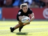 New Zealand's Michaela Blyde dives in a try against England on day one of the HSBC New Zealand Sevens 2020 women's competition at FMG Stadium Waikato on 25 January, 2020 in Hamilton, New Zealand. Photo credit: Mike Lee - KLC fotos for World Rugby