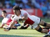 Japan's Dai Ozawa dives in a try against Kenya on day one of the HSBC New Zealand Sevens 2020 men's competition at FMG Stadium Waikato on 25 January, 2020 in Hamilton, New Zealand. Photo credit: Mike Lee - KLC fotos for World Rugby