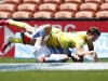 Australia's Lachie Anderson dives in a try against Argentina on day one of the HSBC New Zealand Sevens 2020 men's competition at FMG Stadium Waikato on 25 January, 2020 in Hamilton, New Zealand. Photo credit: Mike Lee - KLC fotos for World Rugby