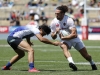 England's Mike Ellery charges against the Japan defense on day two of the HSBC New Zealand Sevens 2020 men's competition at FMG Stadium Waikato on 26 January, 2020 in Hamilton, New Zealand. Photo credit: Mike Lee - KLC fotos for World Rugby