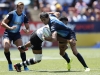 Argentina's Marcos Moroni charges through the Fiji defense on day two of the HSBC New Zealand Sevens 2020 men's competition at FMG Stadium Waikato on 26 January, 2020 in Hamilton, New Zealand. Photo credit: Mike Lee - KLC fotos for World Rugby