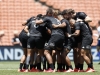 New Zealand team huddle before the game against Scotland on day two of the HSBC New Zealand Sevens 2020 men's competition at FMG Stadium Waikato on 26 January, 2020 in Hamilton, New Zealand. Photo credit: Mike Lee - KLC fotos for World Rugby