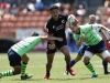 New Zealand's Tone Ng Shiu charges through the defense for a try on day two of the HSBC New Zealand Sevens 2020 men's competition at FMG Stadium Waikato on 26 January, 2020 in Hamilton, New Zealand. Photo credit: Mike Lee - KLC fotos for World Rugby