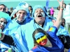 Hugo Montiel y Barra en el Mundial de NZ 2011 alentando a Los Pumas - Foto: Diario Clarin - Enviada por el mismo.