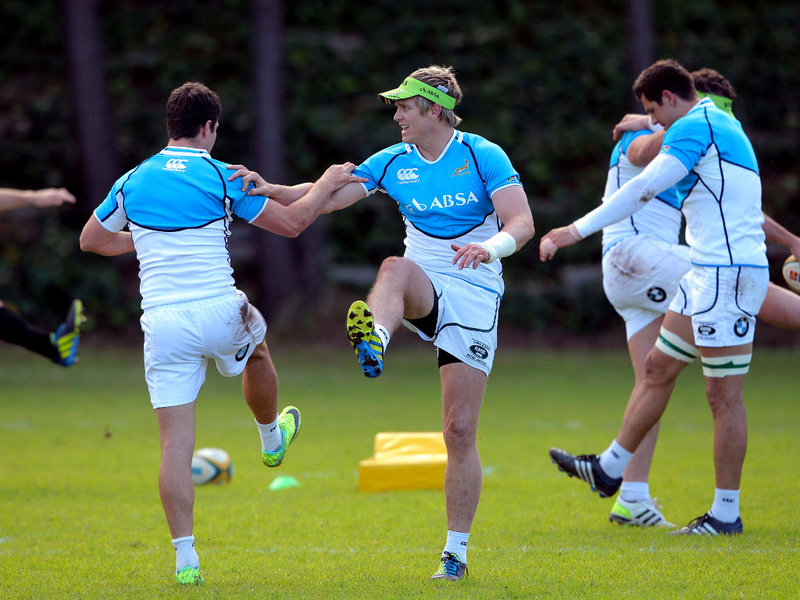 Jean-de-Villiers precalienta en el entrenamiento de los Springboks - Foto: Planet Rugby