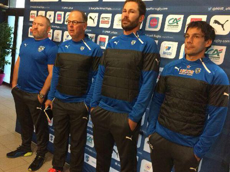 Jake White y sus colaboradores en Montpellier - Foto: Planet Rugby