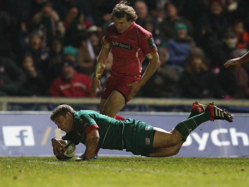 Tom Youngs  try - Leicester - Foto: Planet Rugby