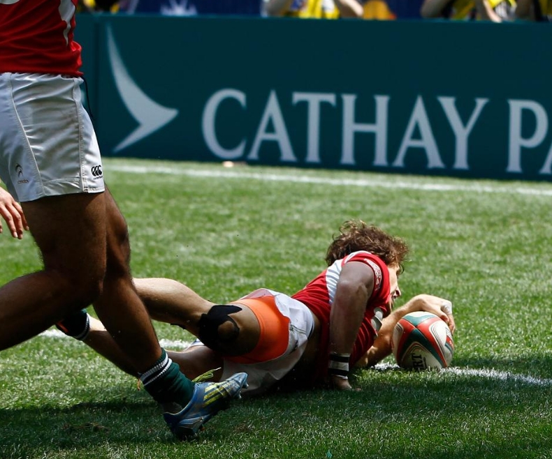 Nuno Guedes de Portugal apoya el try del empate ante Nueva Zelanda 24-24 - Foto: World Rugby/Martin Seras Lima