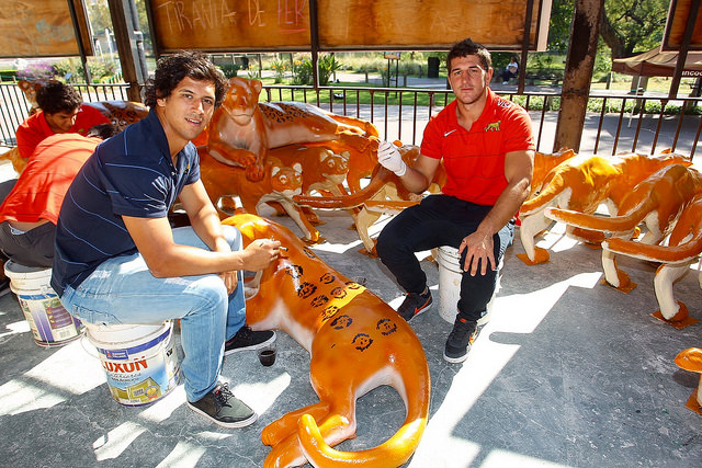 Los jugadores colaboraron con el Gran Rugido - Foto: UAR